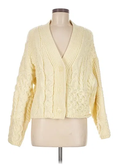 Pre-owned Zara Cardigan Sweater In Yellow
