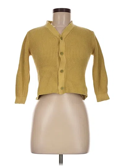 Pre-owned Zara Cardigan Sweater In Yellow