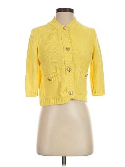 Pre-owned Zara Cardigan Sweater In Yellow