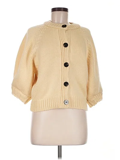 Pre-owned Zara Cardigan Sweater In Yellow