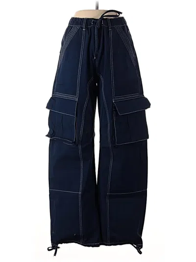 Pre-owned Zara Cargo Pants In Blue