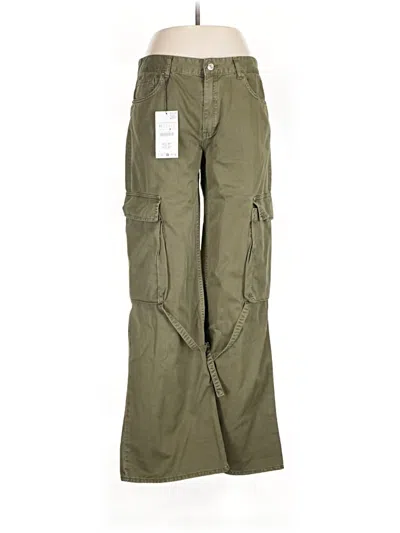 Pre-owned Zara Cargo Pants In Green