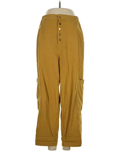 Pre-owned Zara Cargo Pants In Yellow