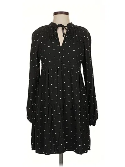 Pre-owned Zara Casual Dress In Black