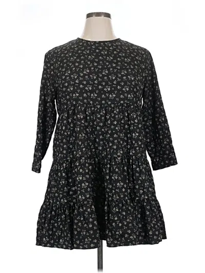 Pre-owned Zara Casual Dress In Black