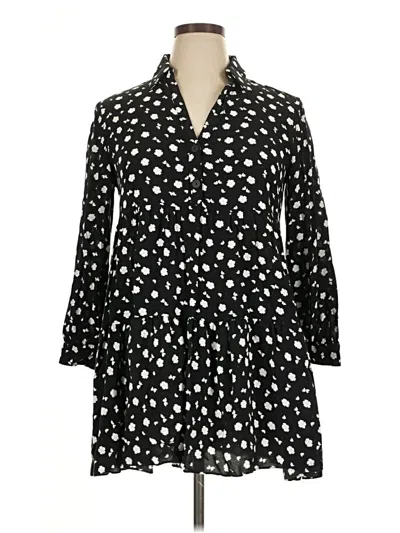 Pre-owned Zara Casual Dress In Black