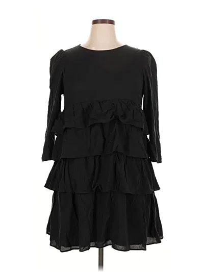 Pre-owned Zara Casual Dress In Black