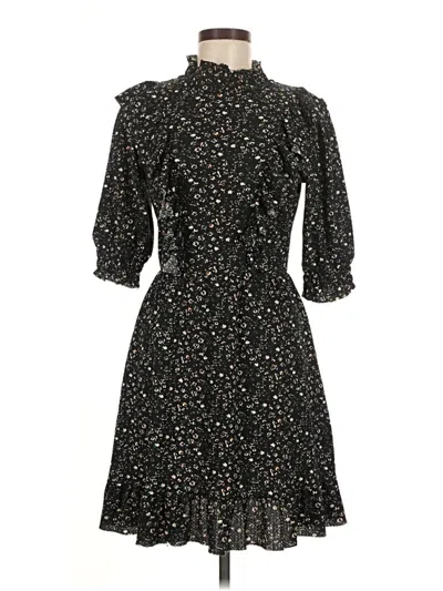 Pre-owned Zara Casual Dress In Black