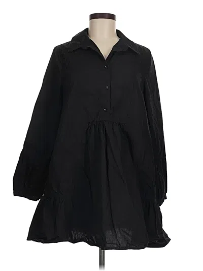 Pre-owned Zara Casual Dress In Black