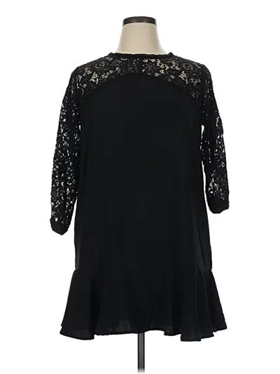 Pre-owned Zara Casual Dress In Black