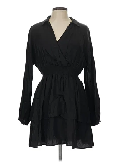 Pre-owned Zara Casual Dress In Black