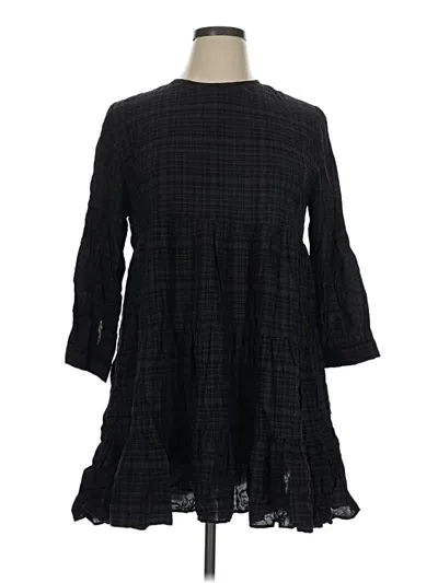 Pre-owned Zara Casual Dress In Black