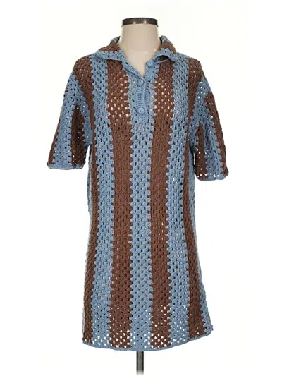 Pre-owned Zara Casual Dress In Blue
