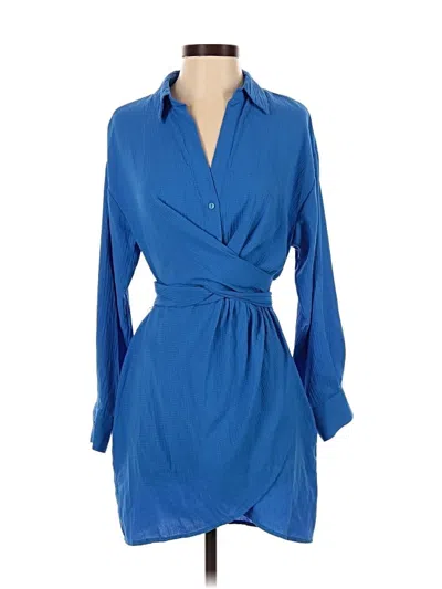 Pre-owned Zara Casual Dress In Blue