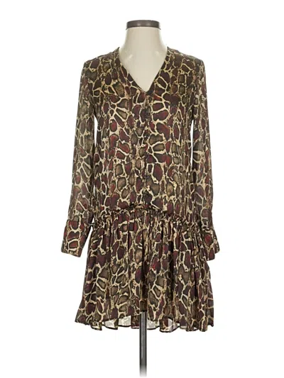 Pre-owned Zara Casual Dress In Brown