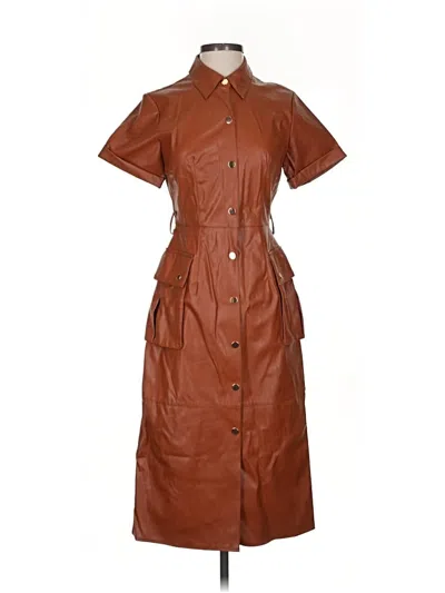 Pre-owned Zara Casual Dress In Brown