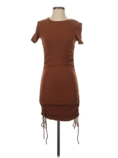 Pre-owned Zara Casual Dress In Brown