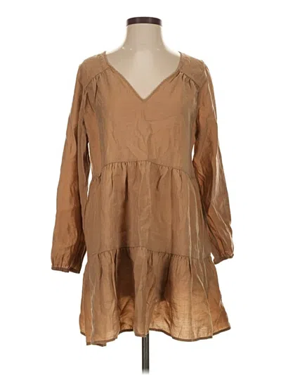 Pre-owned Zara Casual Dress In Brown