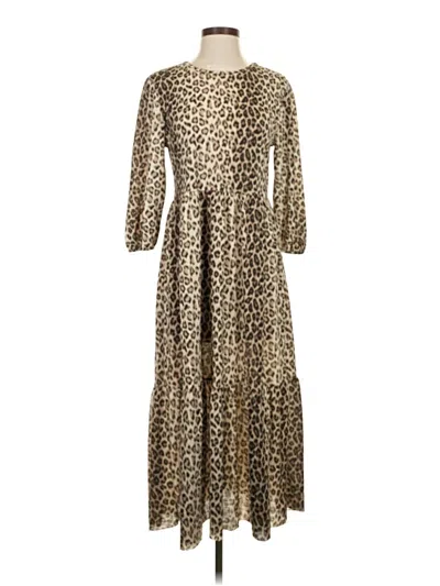 Pre-owned Zara Casual Dress In Brown