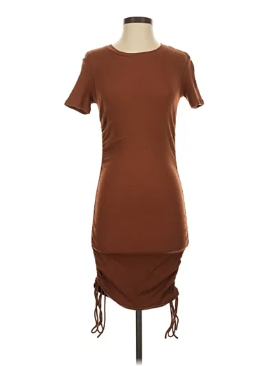 Pre-owned Zara Casual Dress In Brown