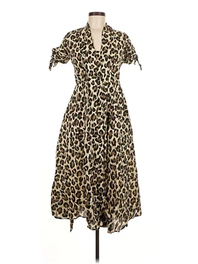 Pre-owned Zara Casual Dress In Brown