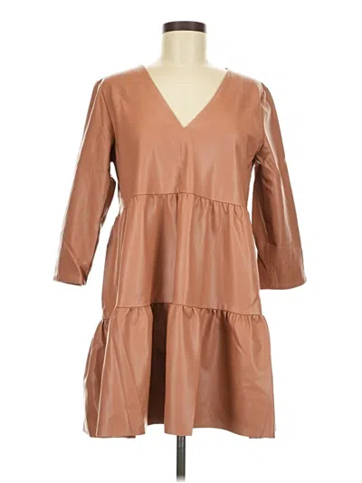Pre-owned Zara Casual Dress In Brown