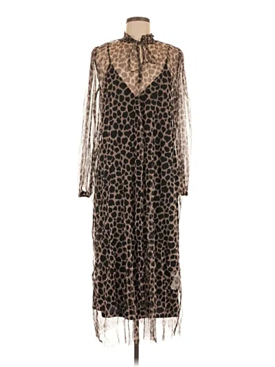 Pre-owned Zara Casual Dress In Brown