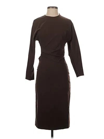Pre-owned Zara Casual Dress In Brown