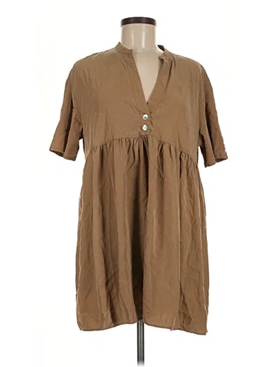 Pre-owned Zara Casual Dress In Brown