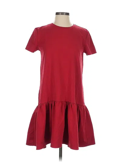 Pre-owned Zara Casual Dress In Burgundy