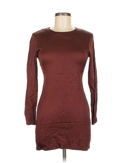 Pre-owned Zara Casual Dress In Burgundy