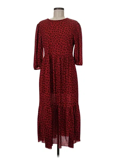 Pre-owned Zara Casual Dress In Burgundy
