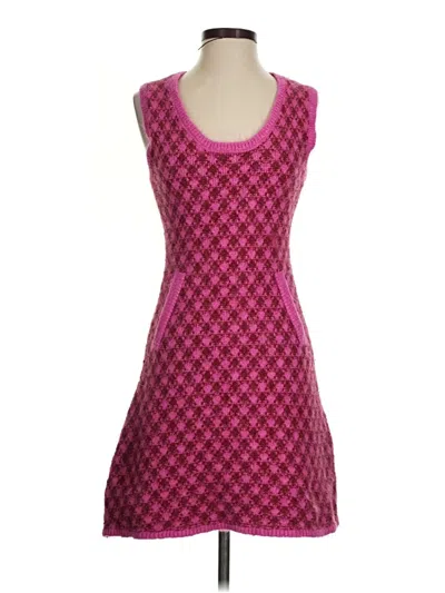 Pre-owned Zara Casual Dress In Burgundy
