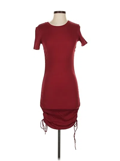 Pre-owned Zara Casual Dress In Burgundy