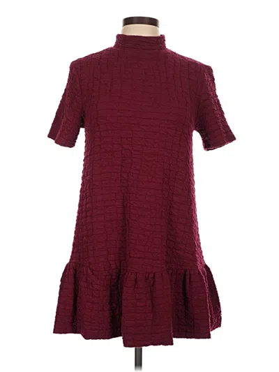 Pre-owned Zara Casual Dress In Burgundy