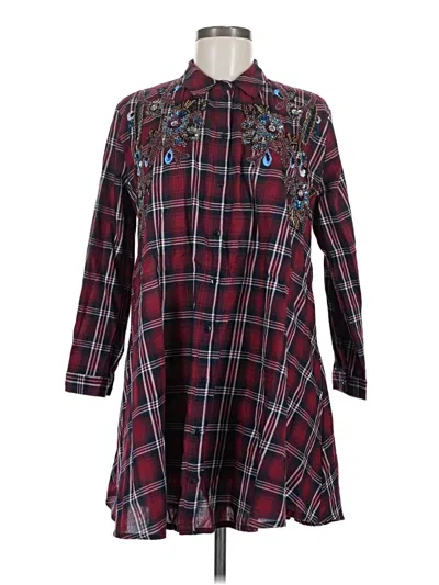 Pre-owned Zara Casual Dress In Burgundy