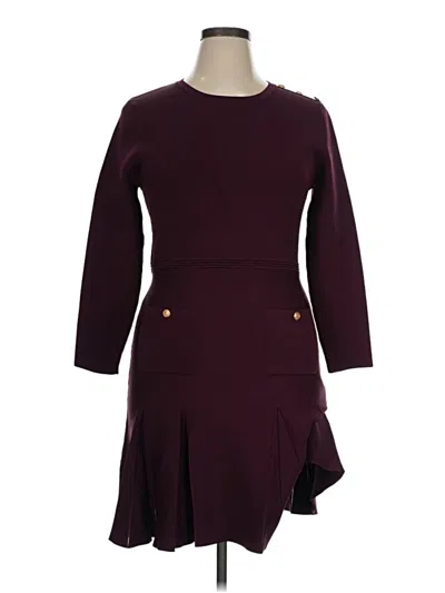 Pre-owned Zara Casual Dress In Burgundy