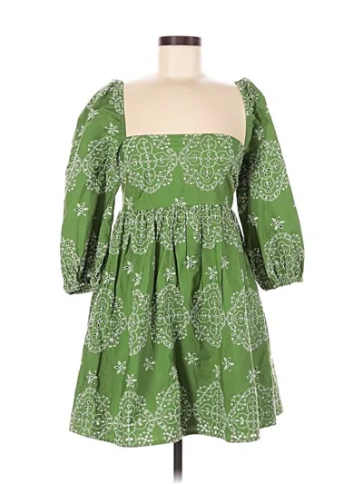 Pre-owned Zara Casual Dress In Green