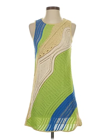 Pre-owned Zara Casual Dress In Green