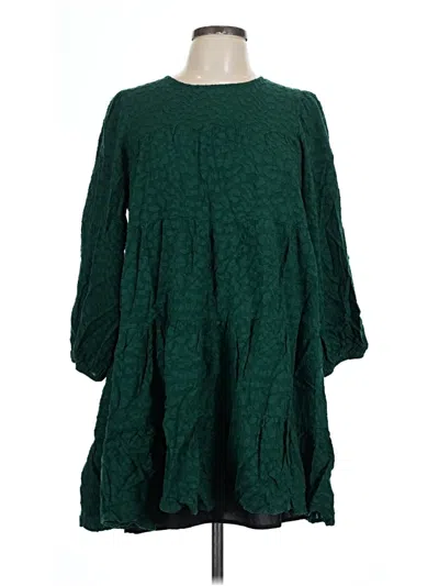 Pre-owned Zara Casual Dress In Green