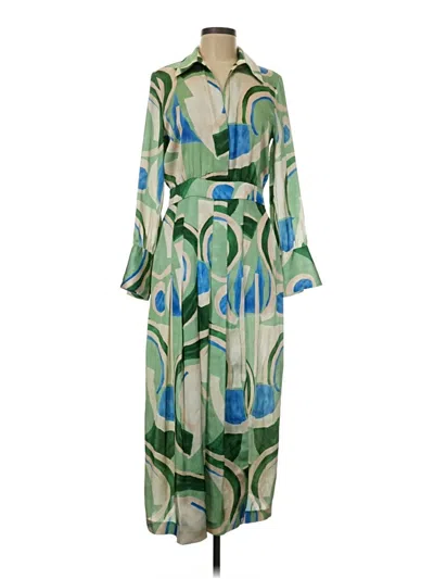 Pre-owned Zara Casual Dress In Green