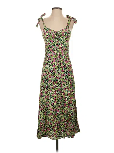 Pre-owned Zara Casual Dress In Green