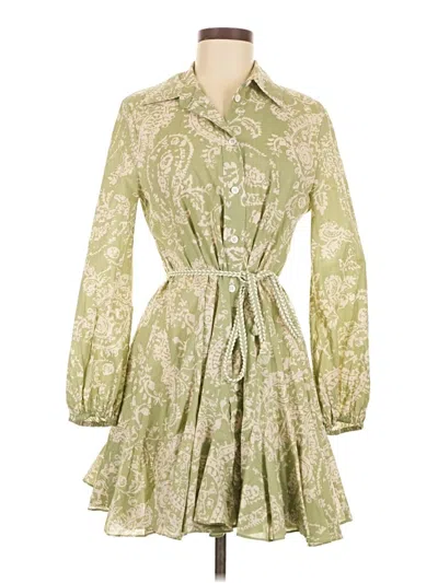 Pre-owned Zara Casual Dress In Green