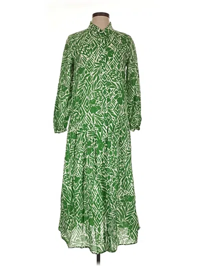 Pre-owned Zara Casual Dress In Green