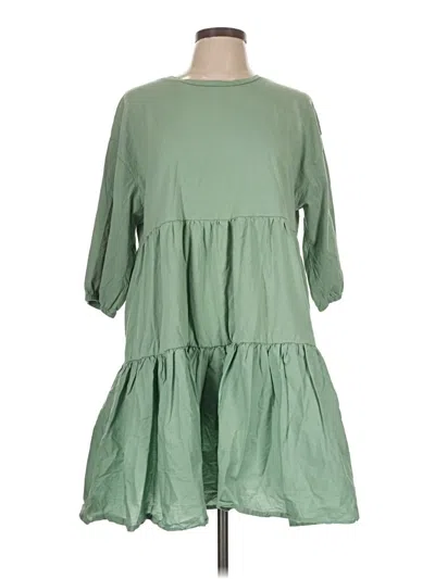 Pre-owned Zara Casual Dress In Green