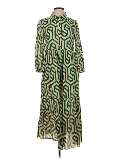 Pre-owned Zara Casual Dress In Green