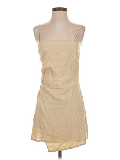 Pre-owned Zara Casual Dress In Tan