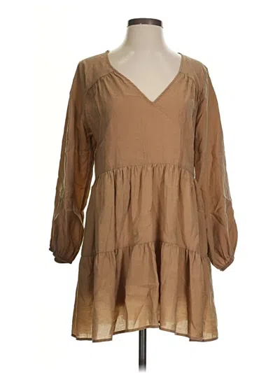 Pre-owned Zara Casual Dress In Tan