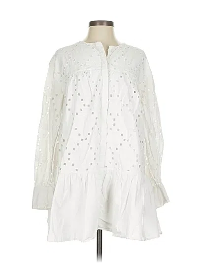 Pre-owned Zara Casual Dress In White