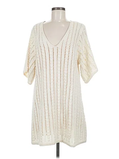 Pre-owned Zara Casual Dress In White